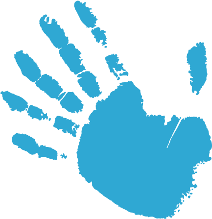 Pegatina Fringe Mano 6 Dedos - Huella De Mano Png (570x708), Png Download