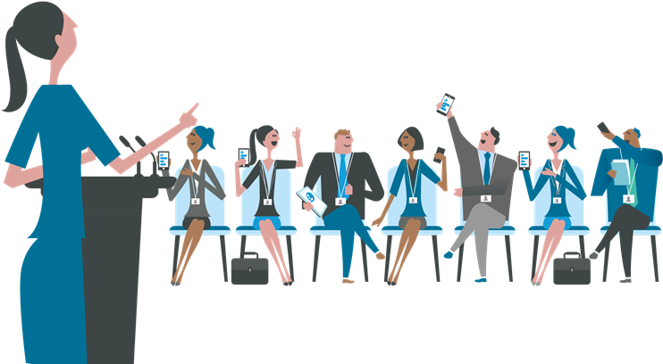 The Live Polling And Q&a App For Event Organisers - Events And Conferences Cartoon (800x522), Png Download