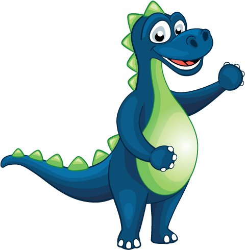 Kids Club Dino Animation - Cartoon (842x595), Png Download