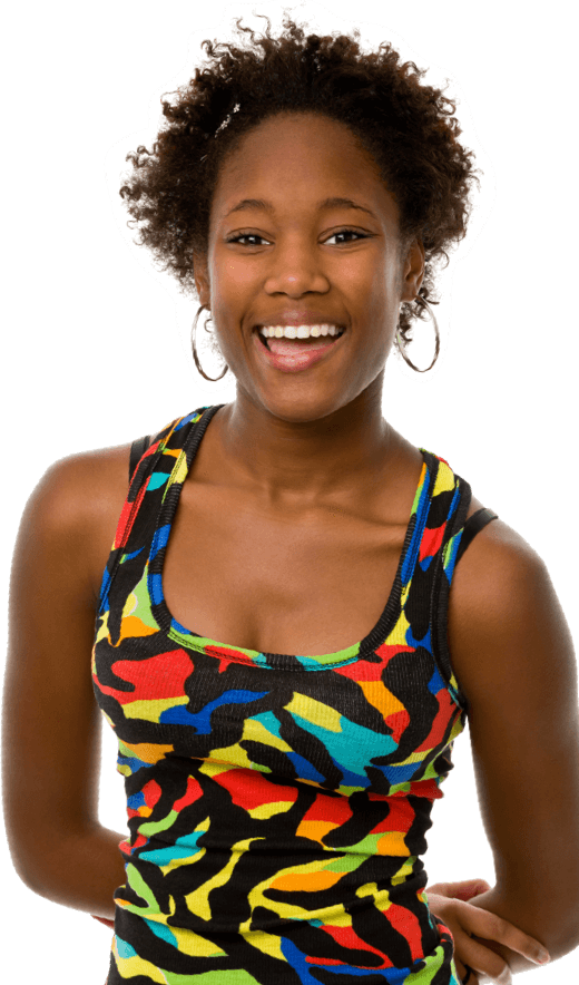 Female Teenager Smiling - Girl (520x884), Png Download
