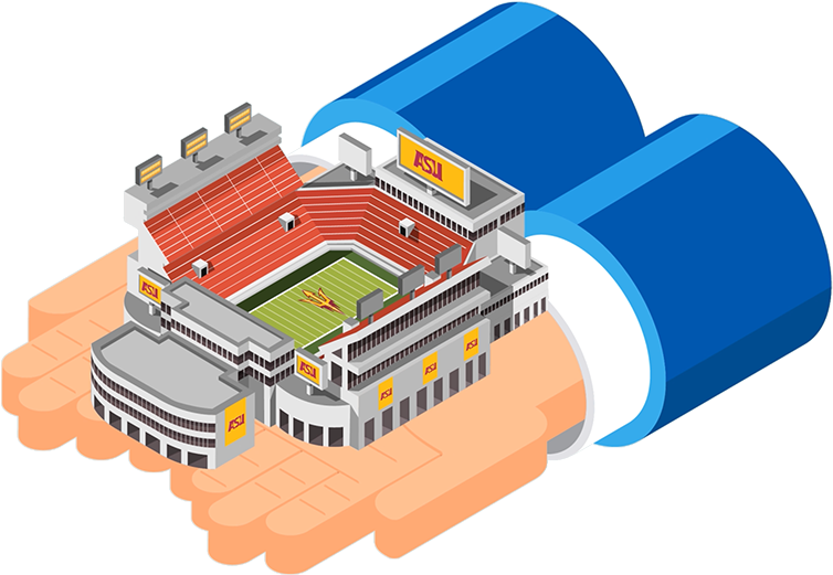 Stadiuminhands 800 - Sun Devil Stadium Coca Cola Sun Deck (800x545), Png Download
