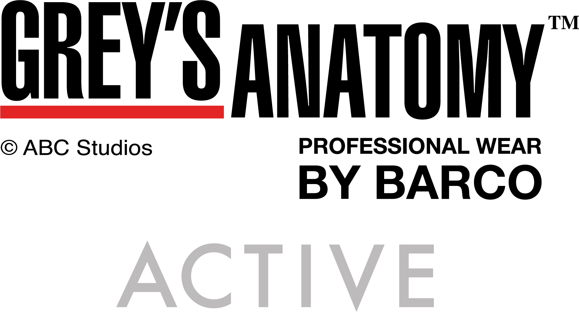 Barcoonewellnessmens - Grey's Anatomy Active Logo (1875x1012), Png Download
