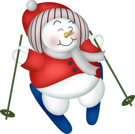 Лыжник Снеговик Рисунок (575x570), Png Download