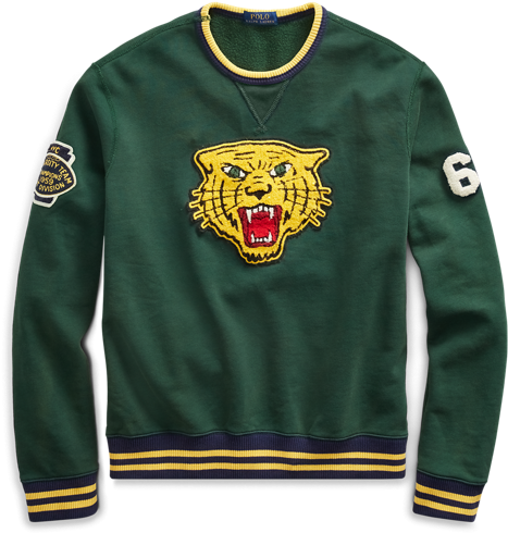 Polo Ralph Lauren Men Tiger Patch Nyc 67 Varsity Crewneck - Sweat Ralph Lauren Tigre (506x630), Png Download