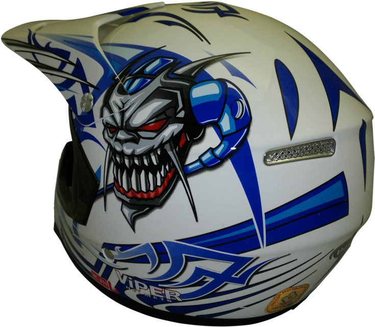 X11-skullblue2 - Motorcycle Helmet (800x691), Png Download