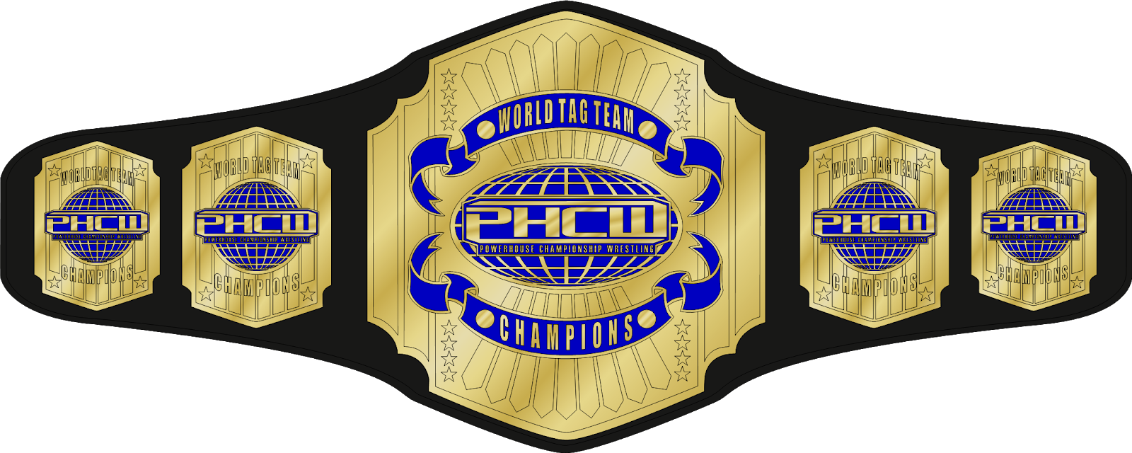 Download World Tag Team Championship Belts Concept Emblem PNG Image