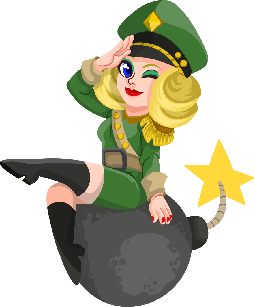Soldier Free To Use Clip Art - Women Soldier Cartoon Png (884x1063), Png Download
