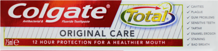 Colgate Total Original Care Toothpaste 75ml - Colgate (736x460), Png Download