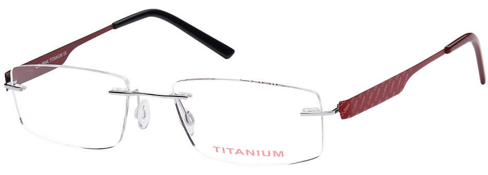 Angeles Burgundy Titanium Rimless Glasses With Polycarbonate - Glasses (1050x370), Png Download