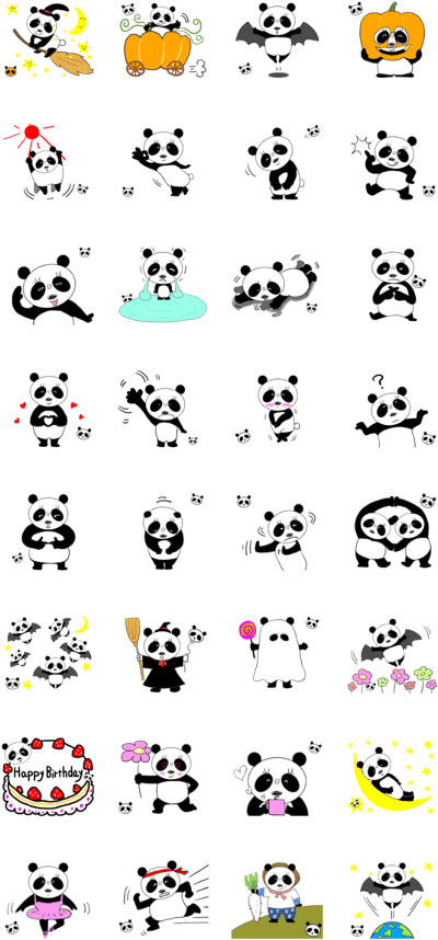 Cute Panda Mipan Halloween (420x897), Png Download