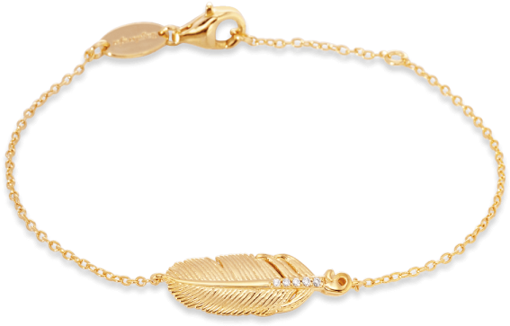 Engelsrufer Bracelet Feather Gold Plated - Engelsrufer Armband Gold (600x600), Png Download