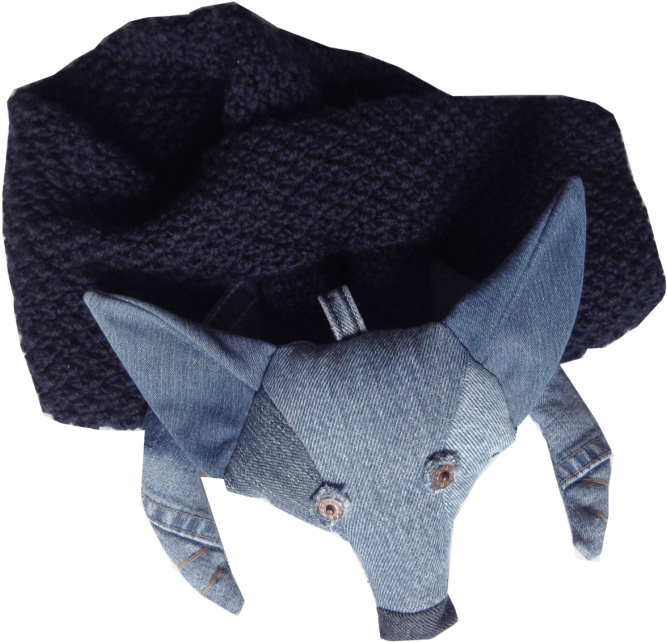 Maison Indigo Knitted Scarf With Fox Head - Wool (960x720), Png Download