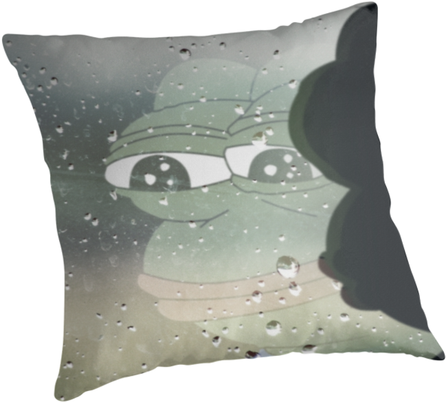 Sad Pepe - Cushion (875x875), Png Download