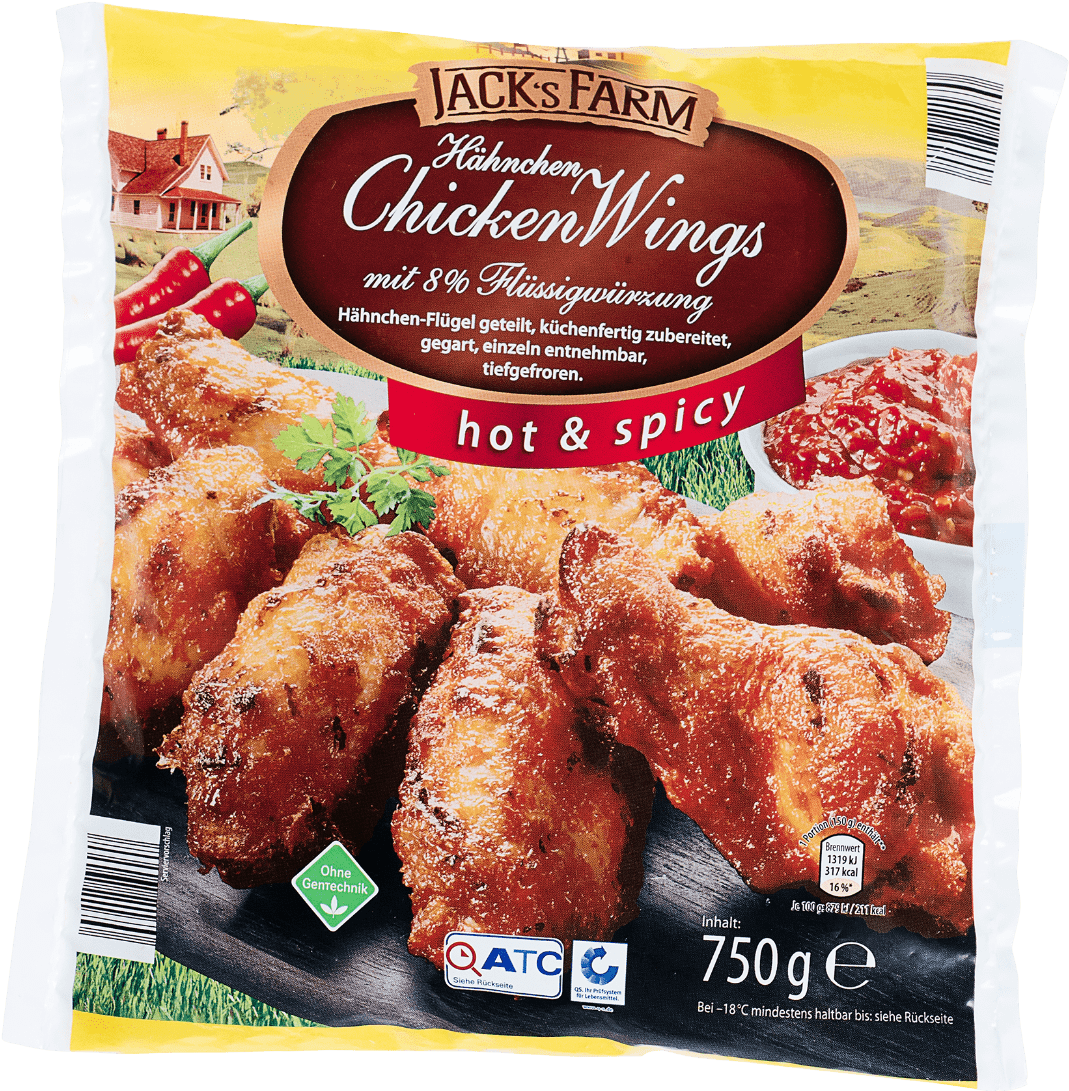 Jack's Farm® Hähnchen Chicken Wings Hot & Spicy Von - Aldi Chicken Wings Barbecue (1250x1250), Png Download