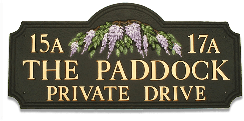 Wisteria House Sign - Vasco Vice (802x397), Png Download
