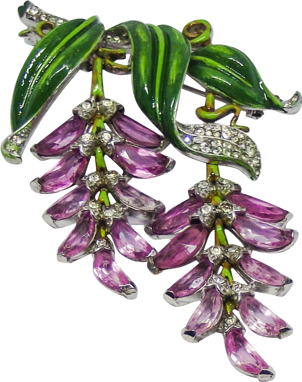 A Rare Trifari Alfred Philippe Rhinestone And Enamel - Earrings (1457x1457), Png Download
