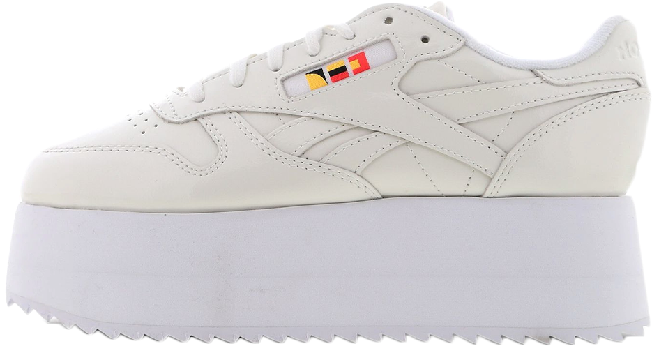Download Gigi Hadid Classic Leather Triple Platform In White Sneakers PNG Image with No Background PNGkey