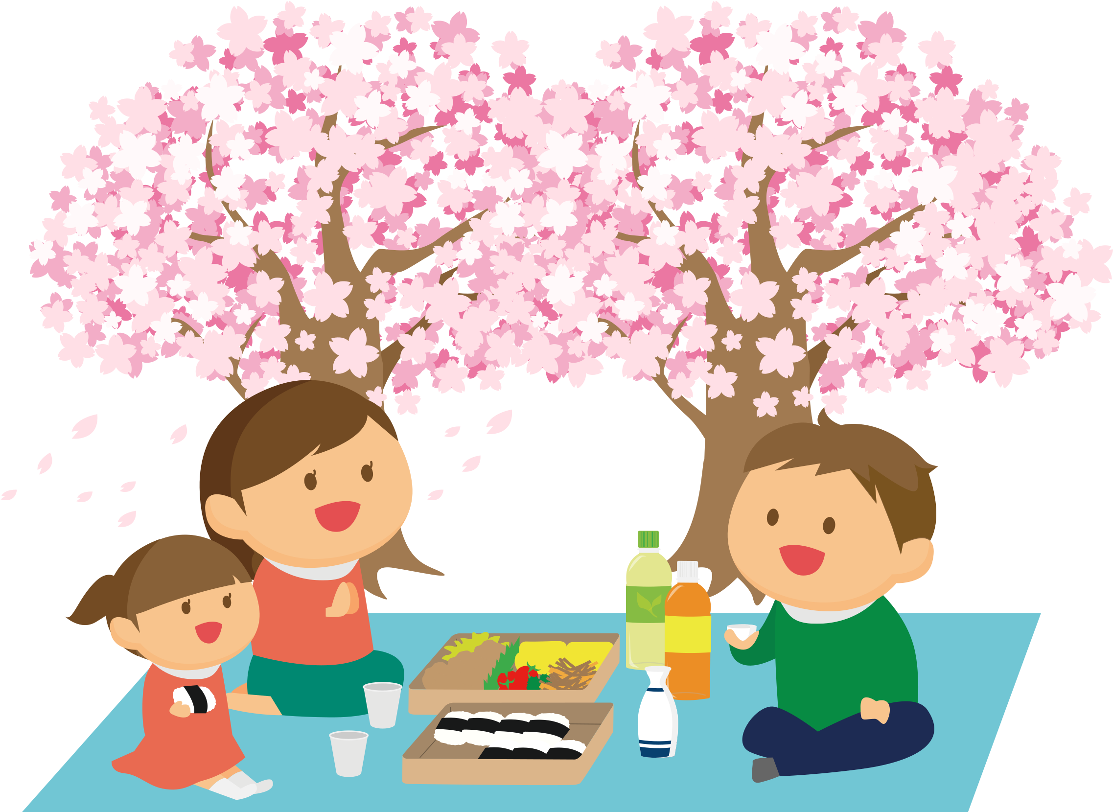 Big Image - Cherry Blossom Viewing Cartoon (2400x1800), Png Download