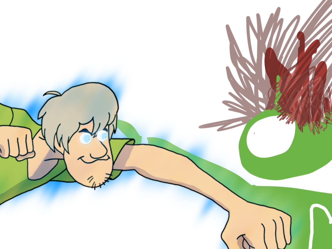 Shaggy Kills Megadom - Cartoon (1333x1000), Png Download