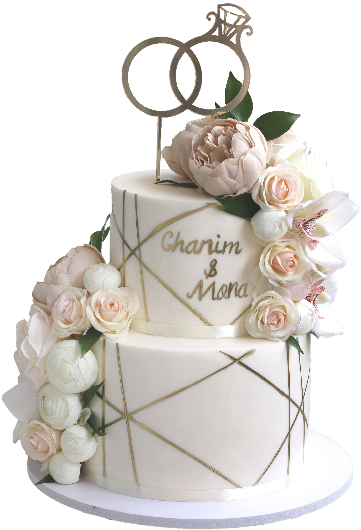 Golden Line Cake - Cake Decorating (1500x2100), Png Download