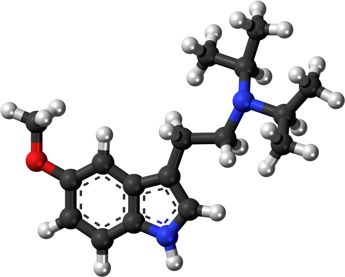 5 Meo Dipt Molecule Ball - Theobromine Png (1255x1024), Png Download