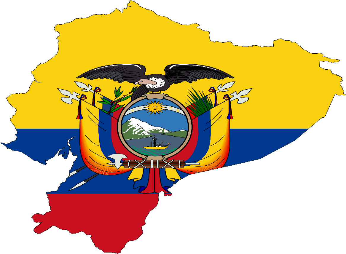 Ecuador Flag Map (1178x865), Png Download
