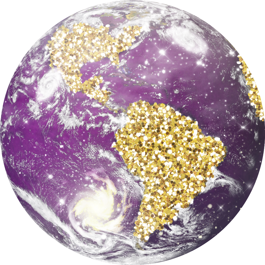 Earth World Globe Planet Sparkle Glitter Gold Universe - Earth (1024x1024), Png Download
