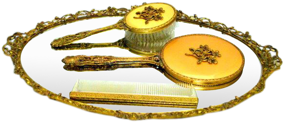 Vanity Dresser Tray Set Globe - Chain (586x586), Png Download