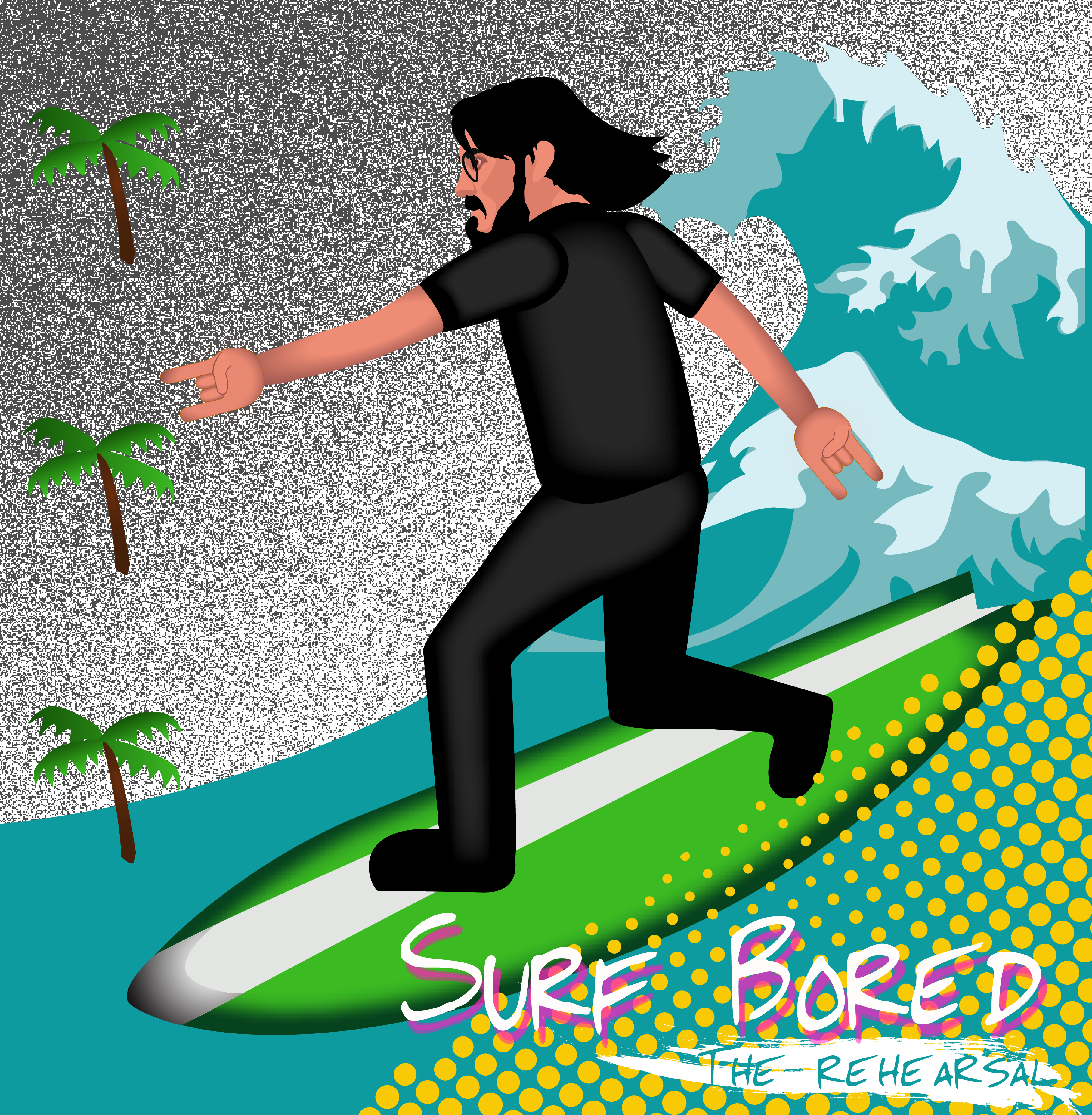 Click To Enlarge Surf Bored - Illustration (3629x3705), Png Download