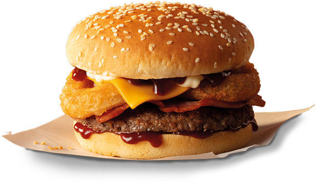 With Juicy New Zealand Beef, Crispy Onion Rings, Sizzling (700x487), Png Download