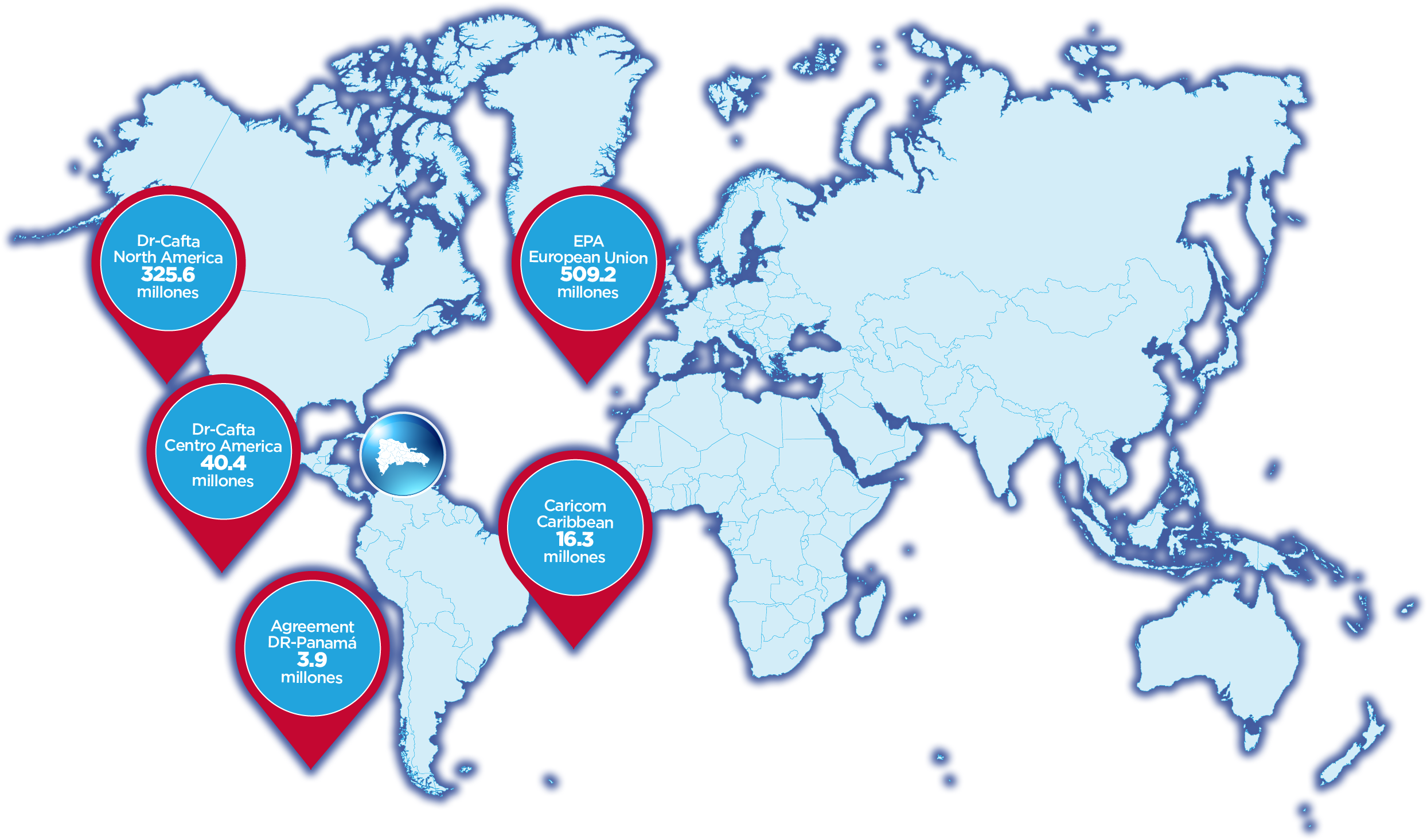 Acuerdos Comerciales En Vigor, Dan Acceso Preferencial - Atlas (2605x1559), Png Download