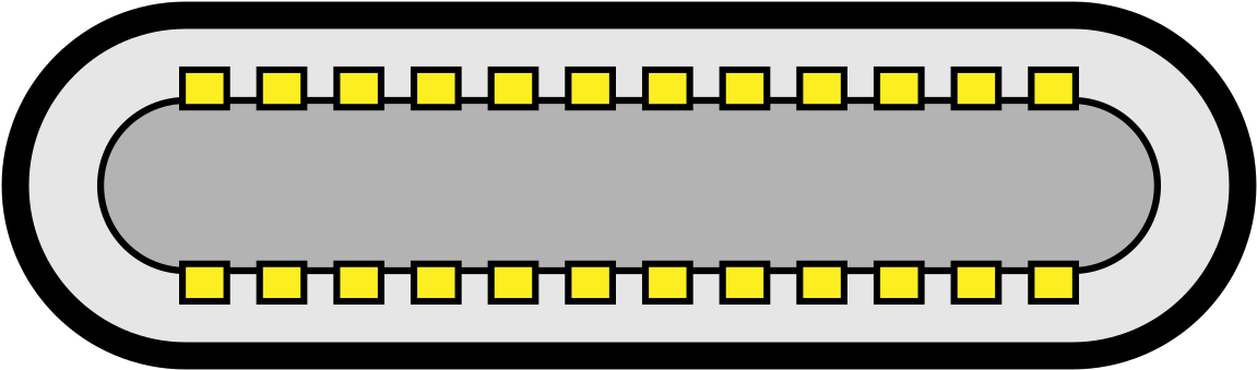 Usb Type-c Receptacle Icon - Parallel (1280x468), Png Download
