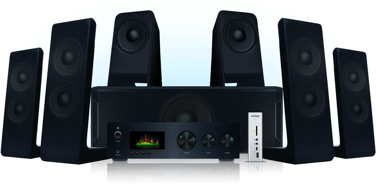 Ts3 Plus Workflow With Surround Sound Speakers - Computer Speaker (1300x646), Png Download