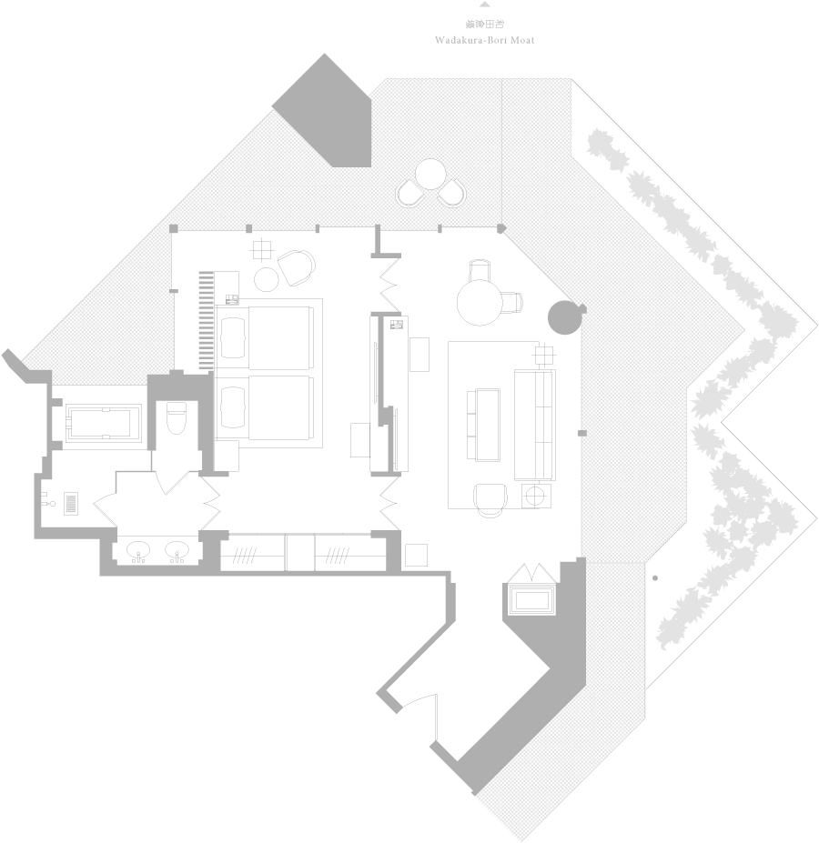 Palace Hotel Tokyo Chiyoda Suite - Floor Plan (940x955), Png Download