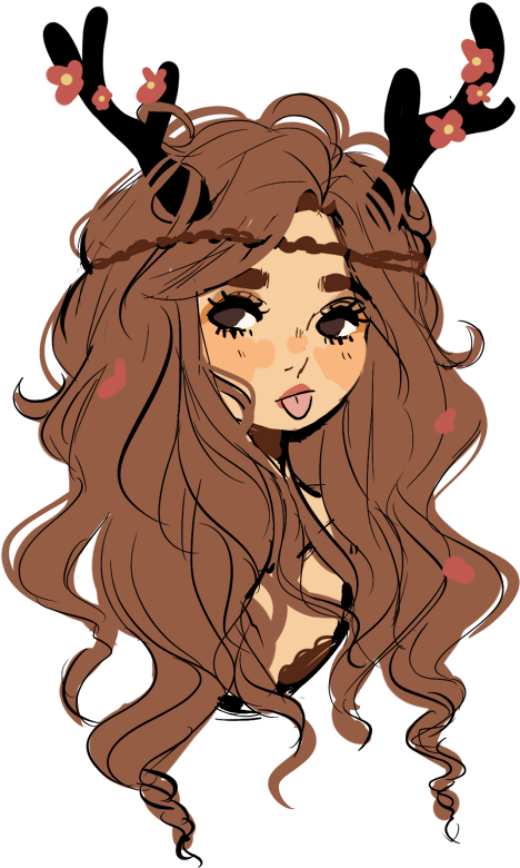 I Made A Glameow To Swap W - Brown Hair Girl Drawing (609x800), Png Download