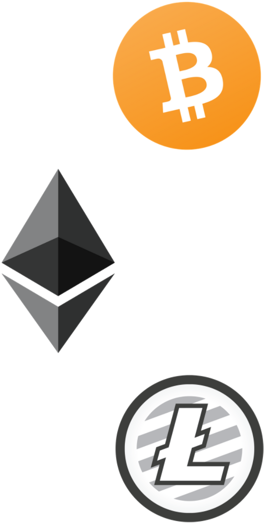 Bitcoin Ethereum And Litecoin Logos - Ethereum Crypto (621x1104), Png Download