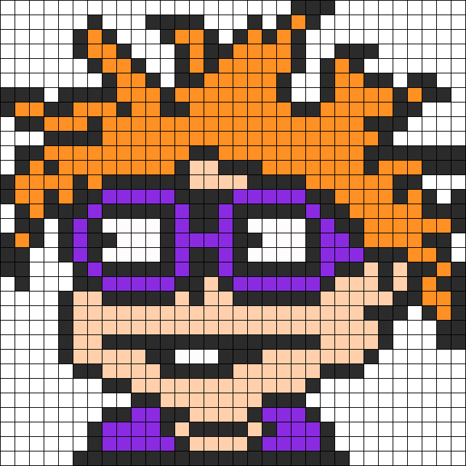 Chuckie Rugrats Perler Perler Bead Pattern / Bead Sprite - Rugrats Chucky Cross Stitch Patterns (673x673), Png Download