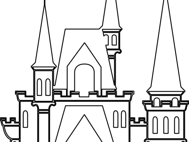 Disneyland Clipart Disney Castle - Black And White Cinderella Castle Clipart (640x480), Png Download