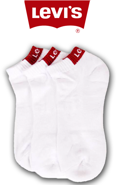 ~levis White Ankle Socks Pack Of - Levis (600x600), Png Download