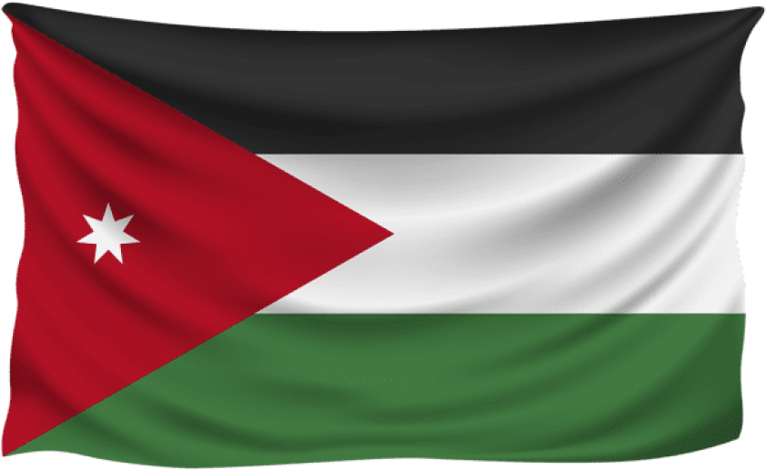 Free Png Download Jordan Wrinkled Flag Clipart Png - Jordan Flag Transparent (850x519), Png Download
