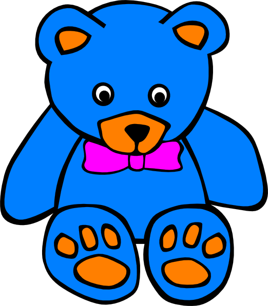 Teddy Bear Clipart Colourful - Colourful Teddy Bear Clipart (522x597), Png Download
