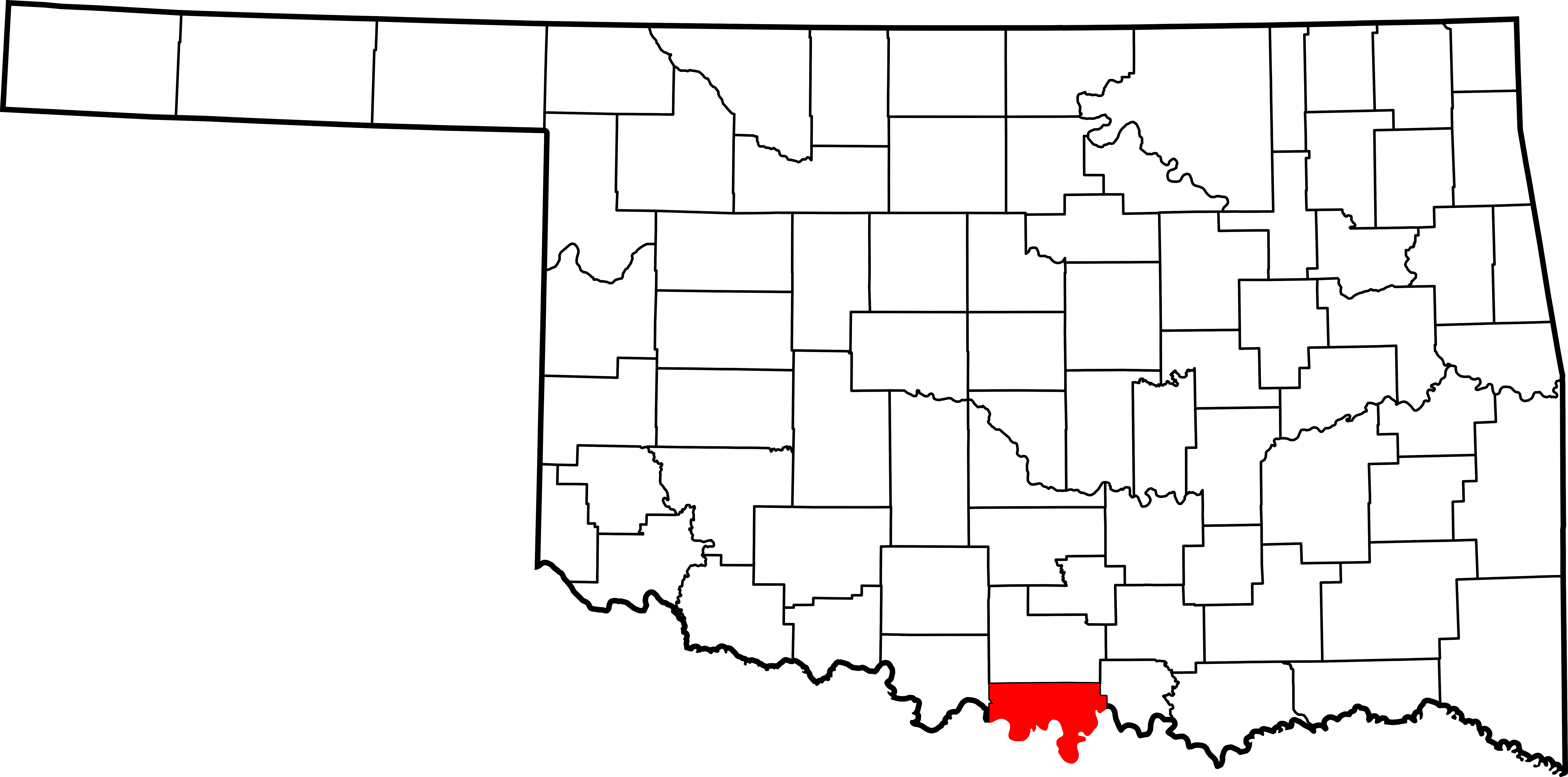 File Map Of Oklahoma Highlighting Love County Svg Wikipedia - Map Of Oklahoma (7730x3832), Png Download