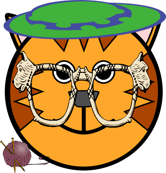 Grandma Cat Clip Art - Tiger Face Cartoon Drawing (570x595), Png Download