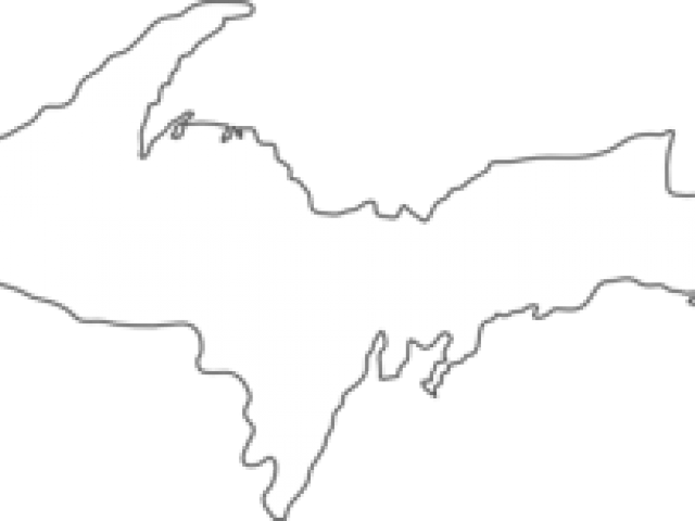 Michigan Clipart Outline - Upper Peninsula Of Michigan (640x480), Png Download