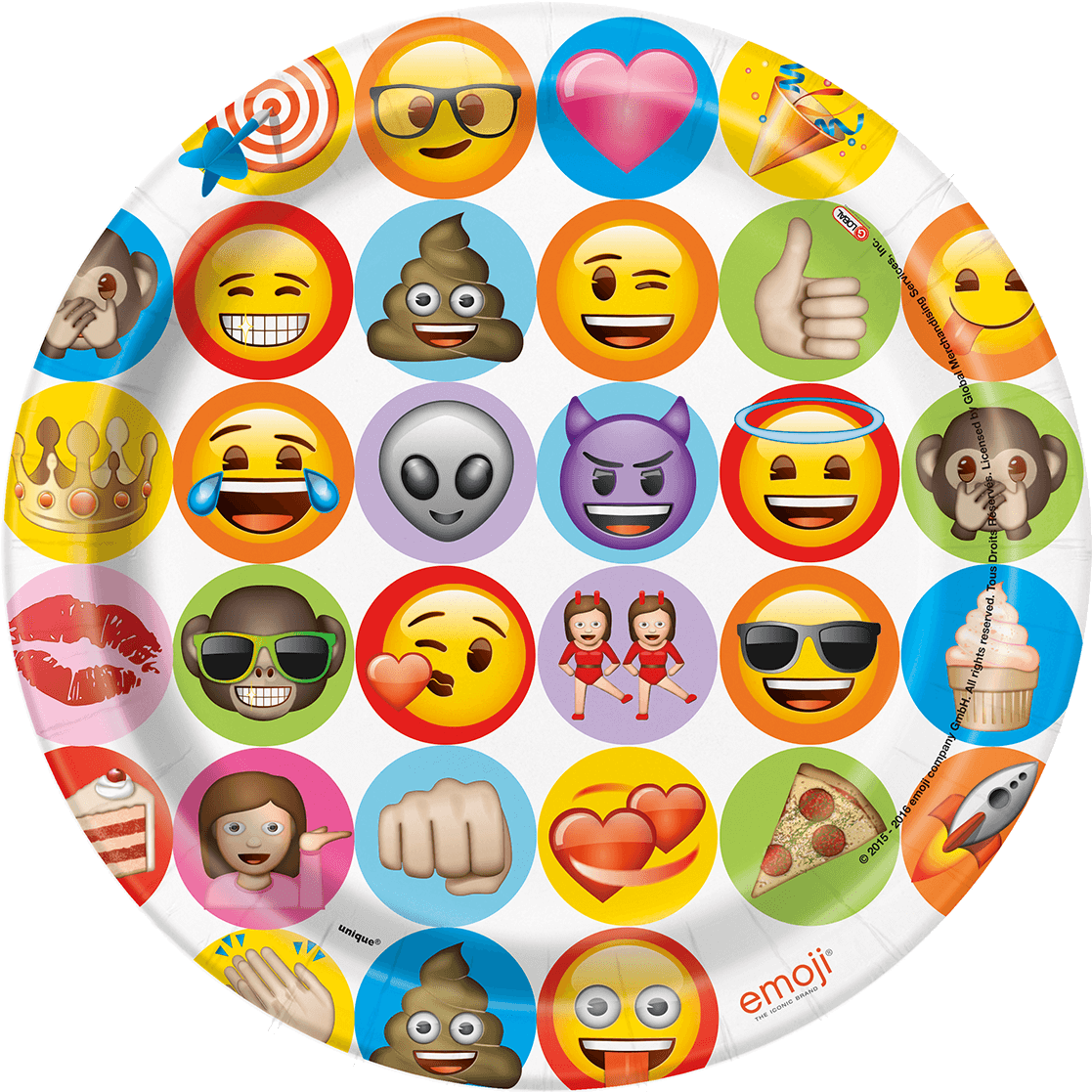 Emoji Party Plate Large - Adornos Con Emojis Para Cumpleaños (1400x1400), Png Download