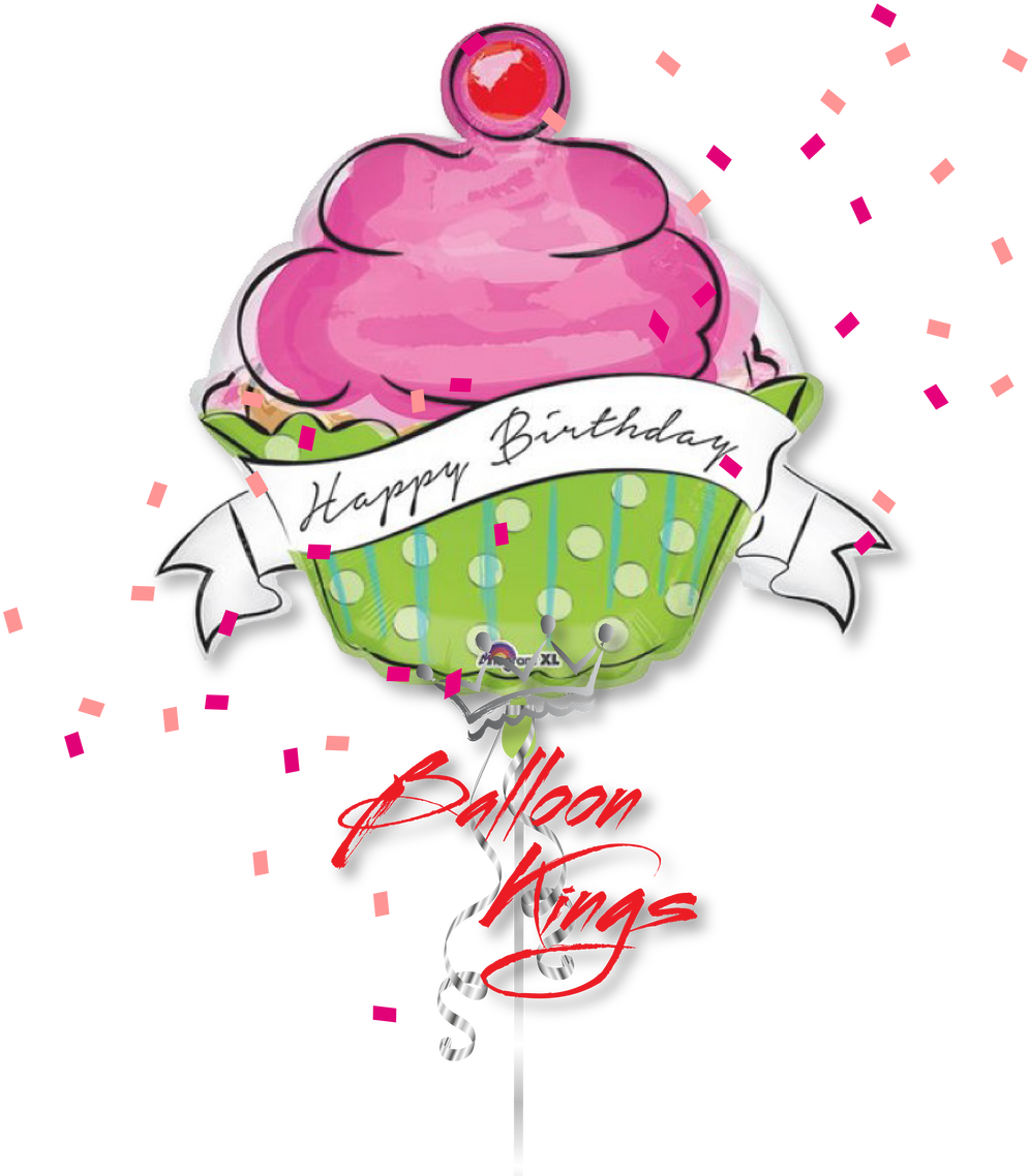 Cupcake Happy Birthday - Balon Mickey Mouse Png (1280x1280), Png Download