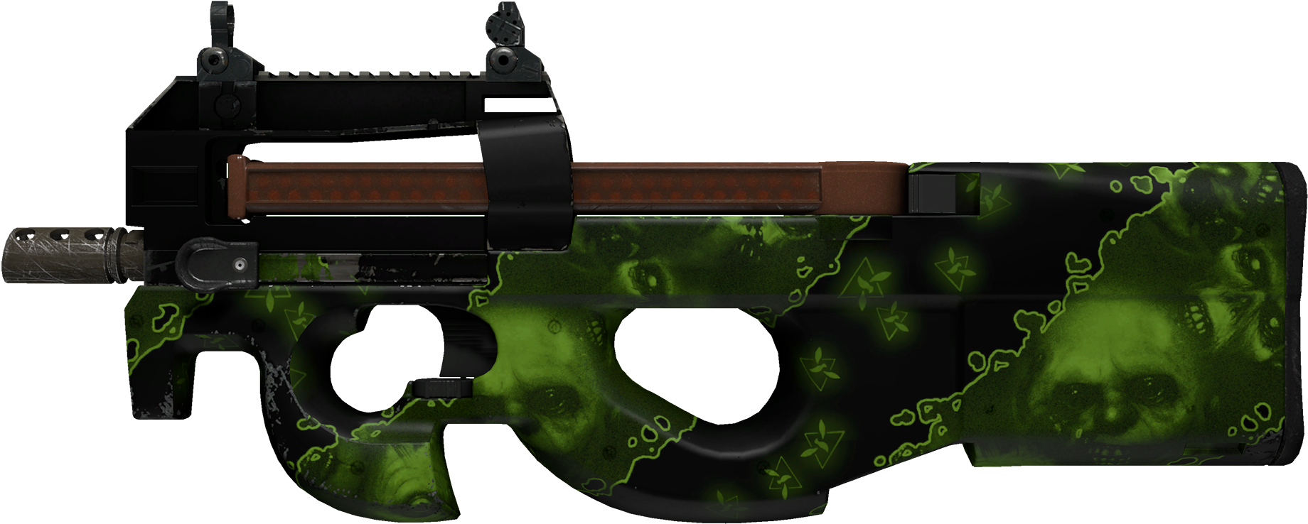 P90 Virus Large Rendering - Skin P90 (1920x816), Png Download