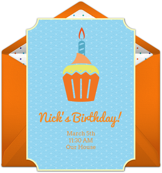 Birthday Cupcake Online Invitation - Illustration (650x650), Png Download