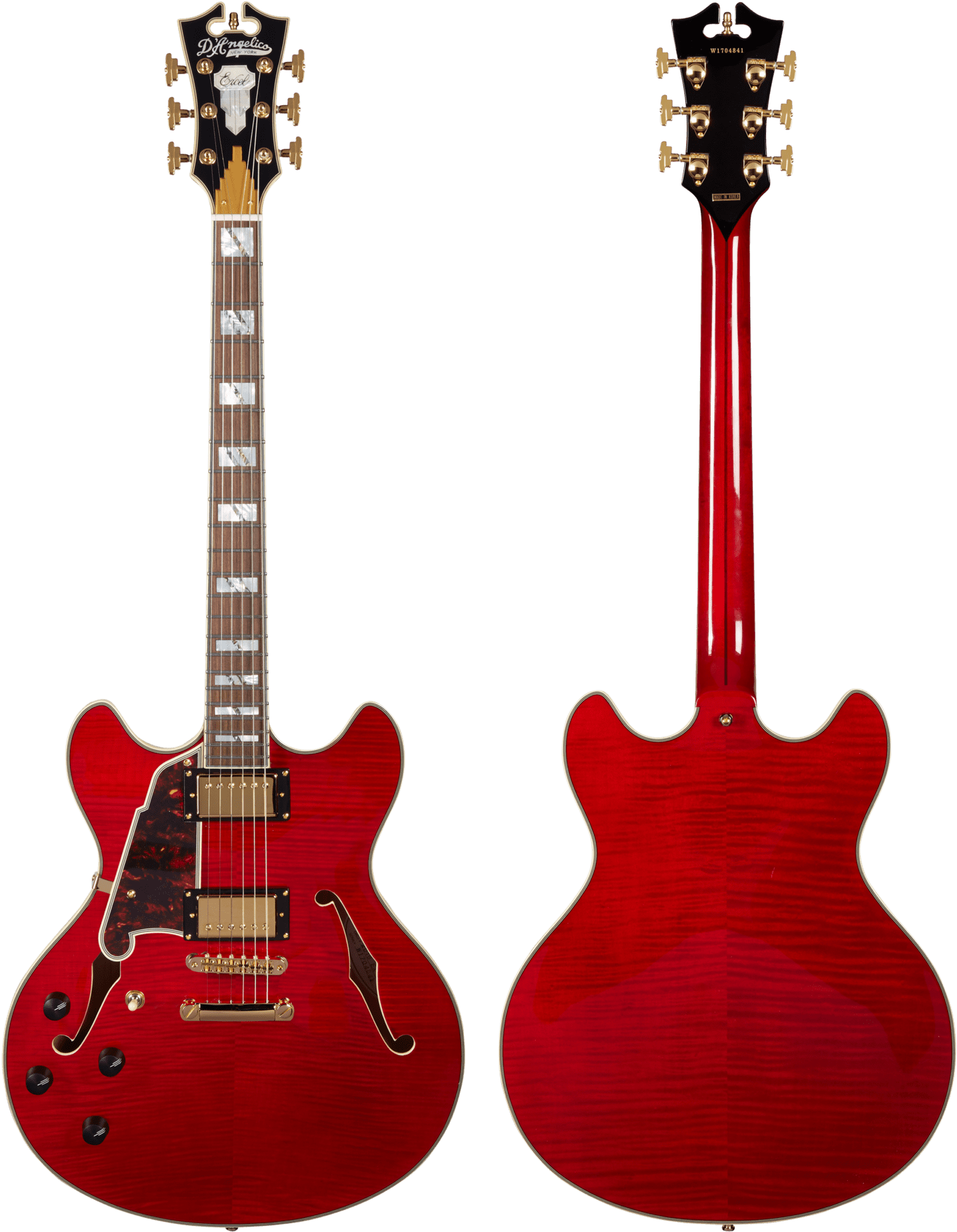 D'angelico Electric Guitar D'angelico Left Handed Excel - D Angelico Excel Dc Black (2048x2048), Png Download