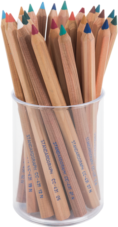 Wooden Colored Pencil Set - Wood (1060x1237), Png Download